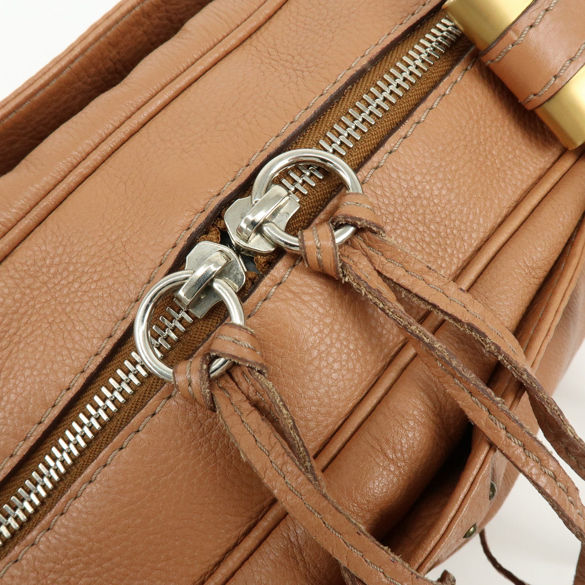 Chloe Paddington Leather Hand Bag Shoulder Bag Brown