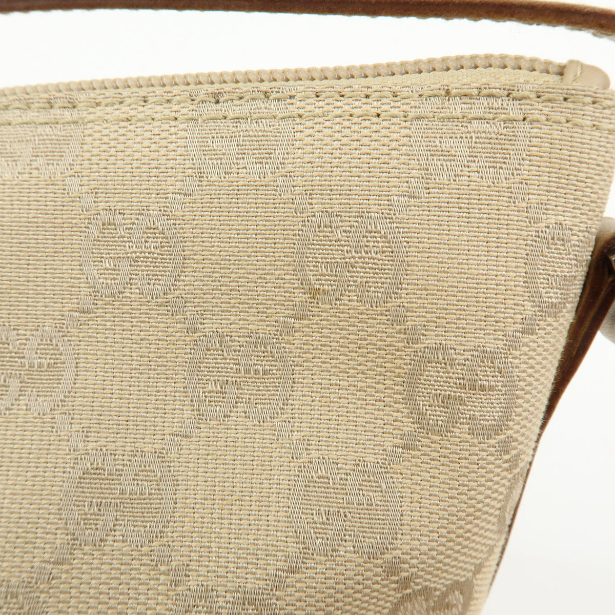 GUCCI Boat Bag GG Canvas Hand Bag Accessory Pouch Beige 07198