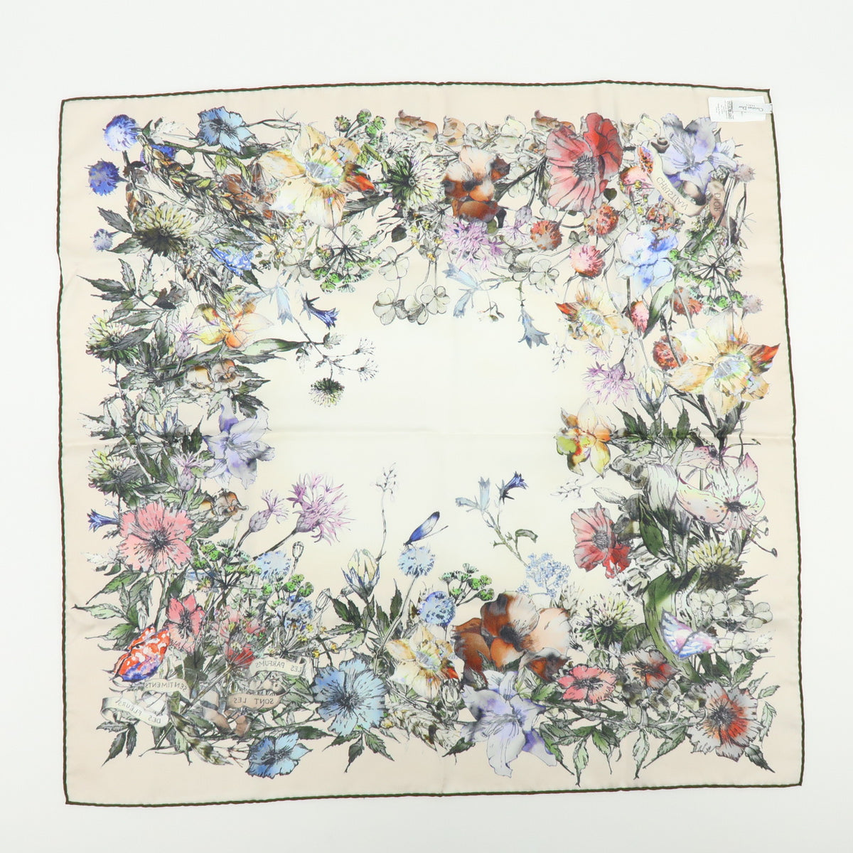 Christian Dior Silk 100% Scarf D Millefiori Multicolor