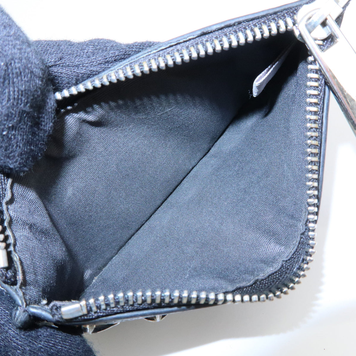 JIMMY CHOO Star Studs Leather Coin Case Card Case Black