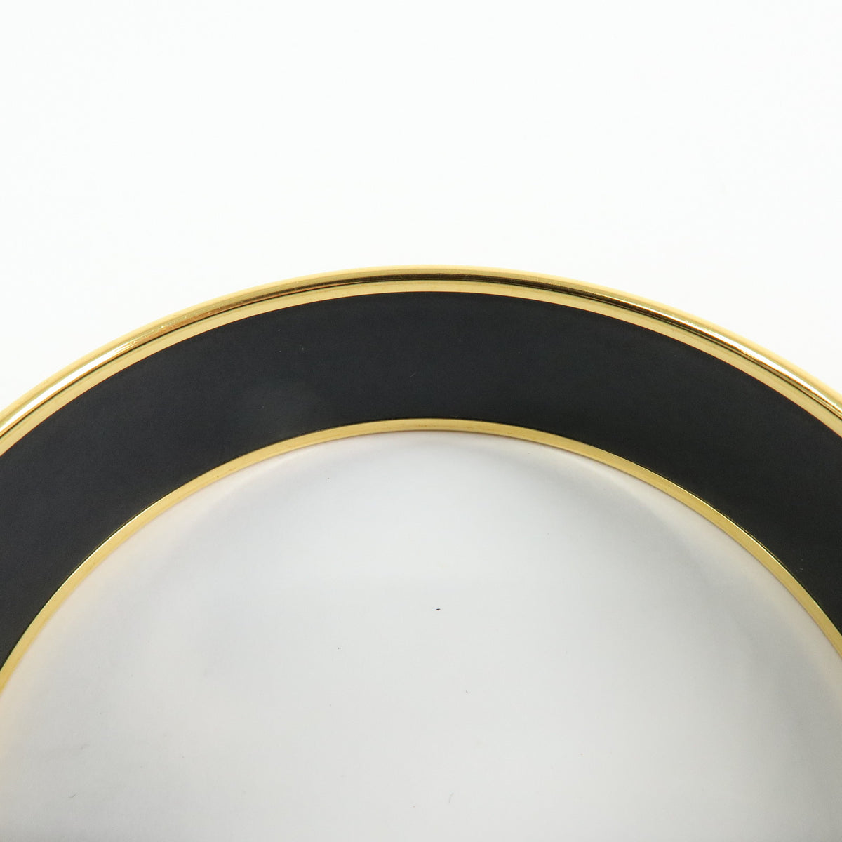 HERMES Email GM Gold Plated Bangle Bracelet Yellow