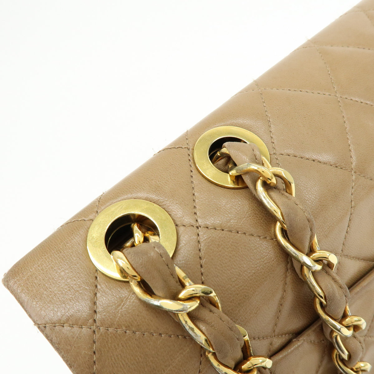 CHANEL Jumbo Matelasse 34 Lamb Skin Shoulder Bag Hand Bag Brown A01094