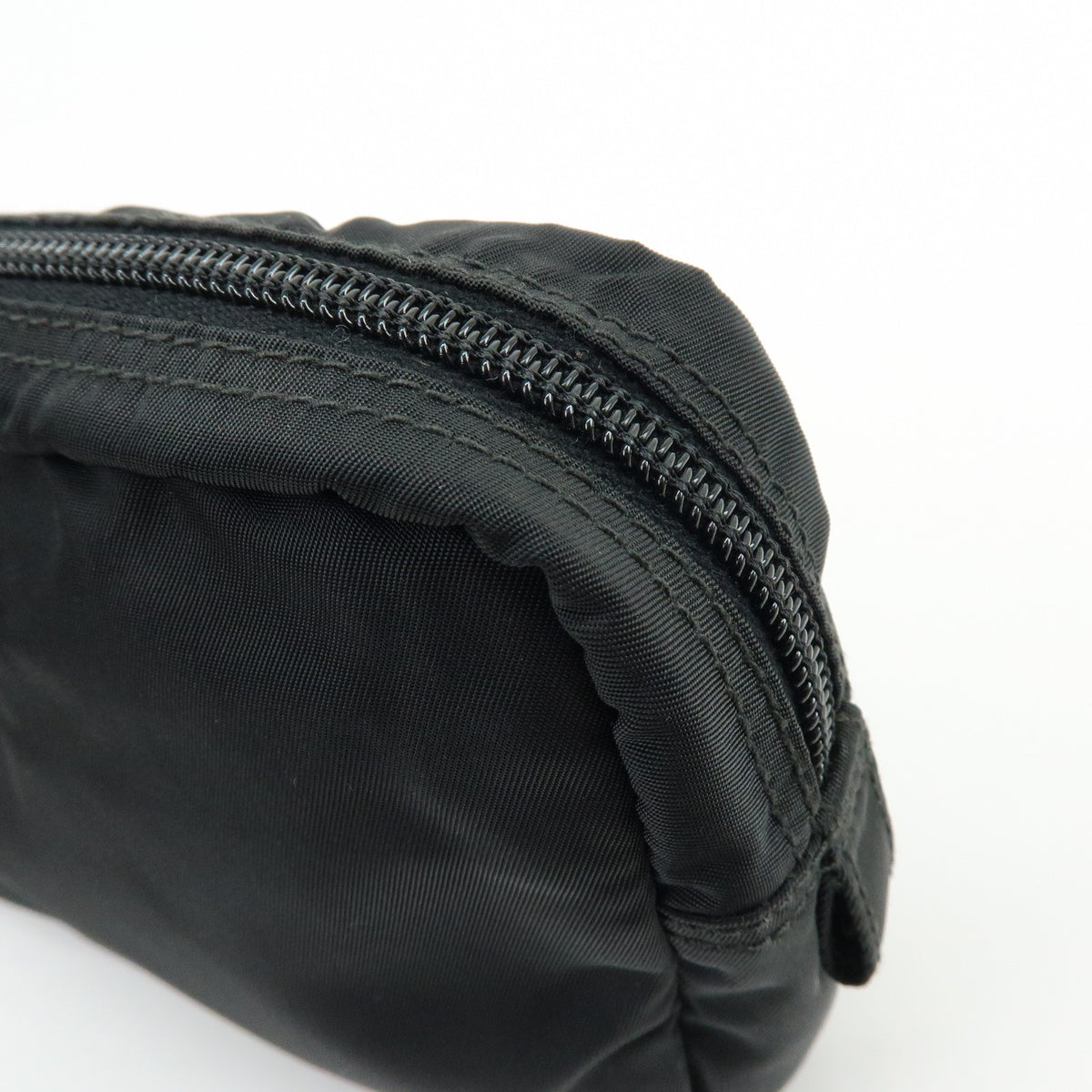 PRADA Triangle Logo Lot of 2 Nylon Pouch Cosmetic Case Black Khaki