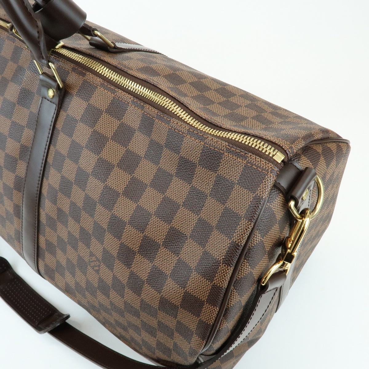 Louis Vuitton Damier Keep All Bandouliere 55 Travel Bag Brown N41414