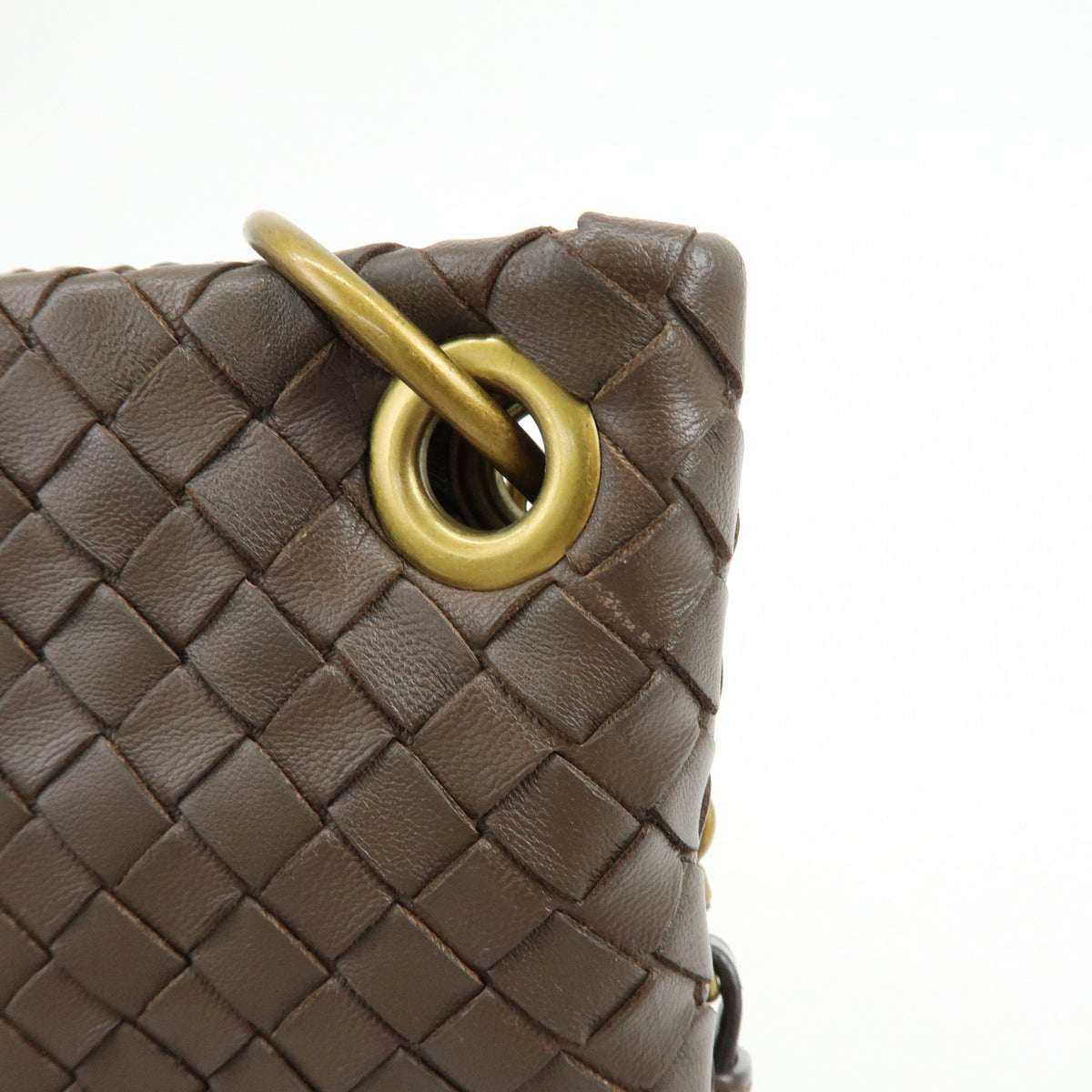 BOTTEGA VENETA Intrecciato Leather Shoulder Crossbody Bag Brown 179330