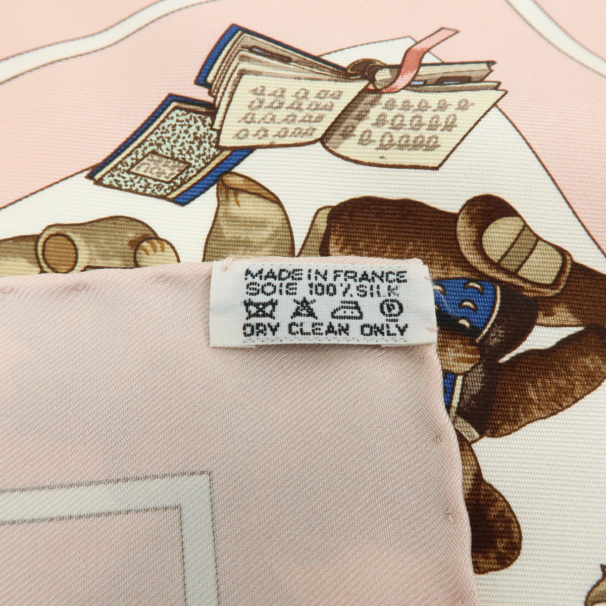 HERMES Carre 45 Lot of 2 Silk 100% Scarf Light Pink Light Green Brown