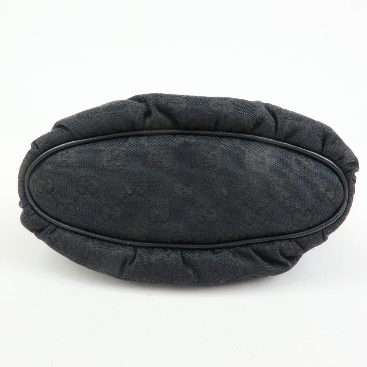 GUCCI Sherry GG Canvas Leather Accessory Pouch Hand Bag Black 224093