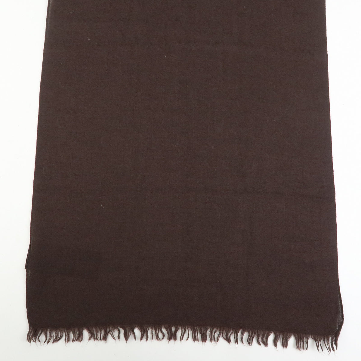 GUCCI GG Monogram Wool Silk Scarf Shawl Brown Black 542984
