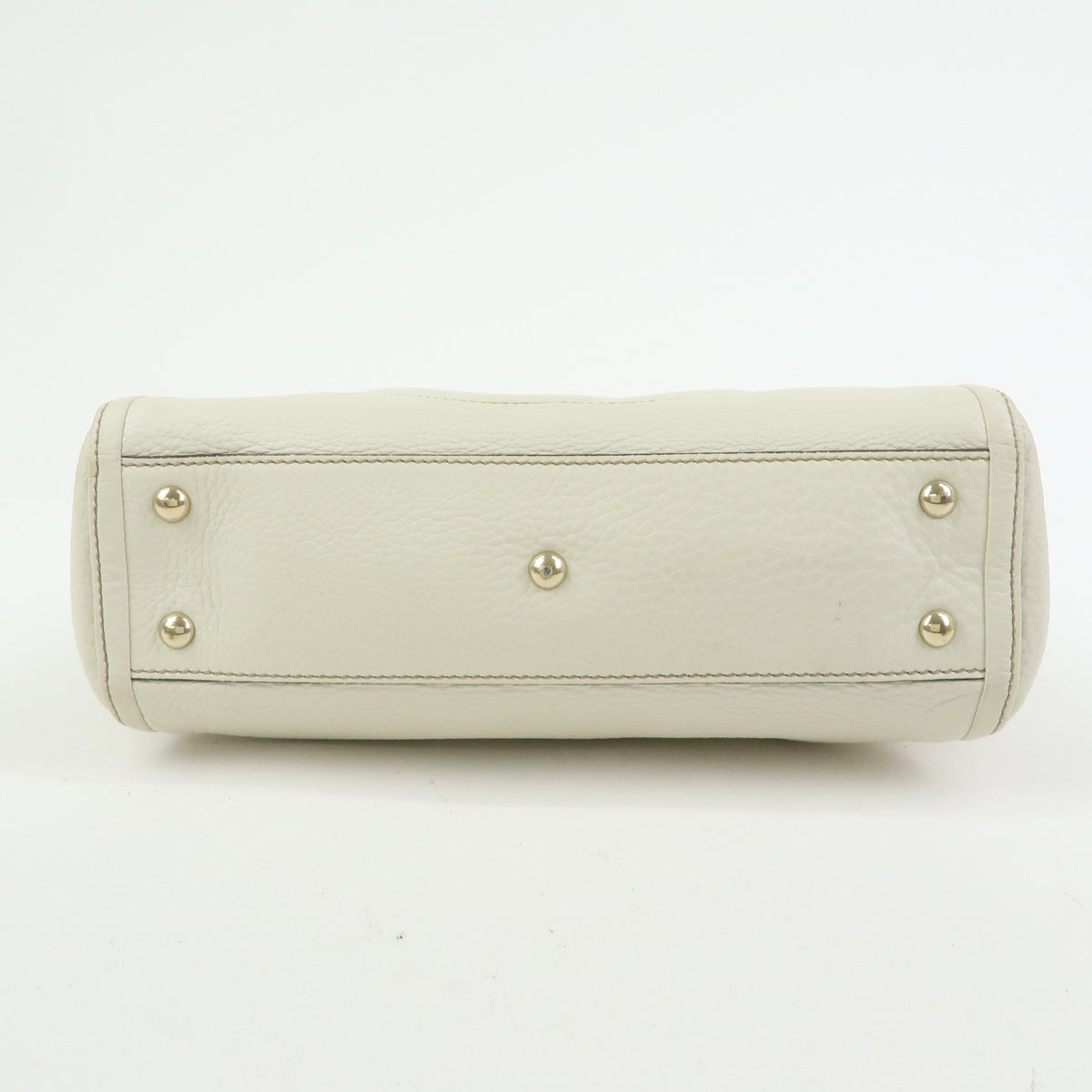 GUCCI Soho Interlocking G Leather Tote Bag Hand Bag Tassel Ivory 282307