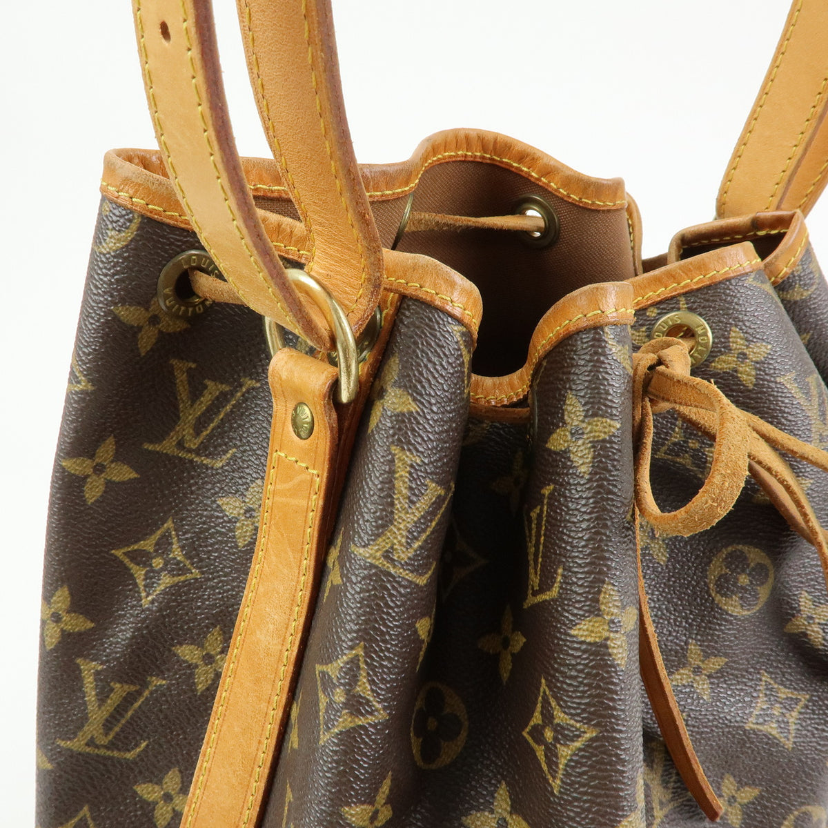 Louis Vuitton Monogram Noe Canvas Leather Shoulder Bag Brown M42224