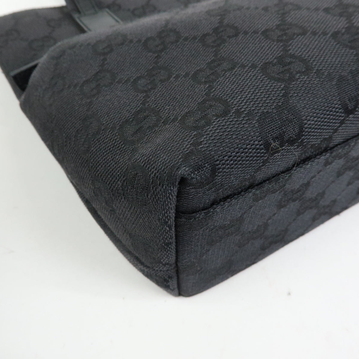 GUCCI GG Canvas Leather Mini Tote Bag Hand Bag Black 002・1079