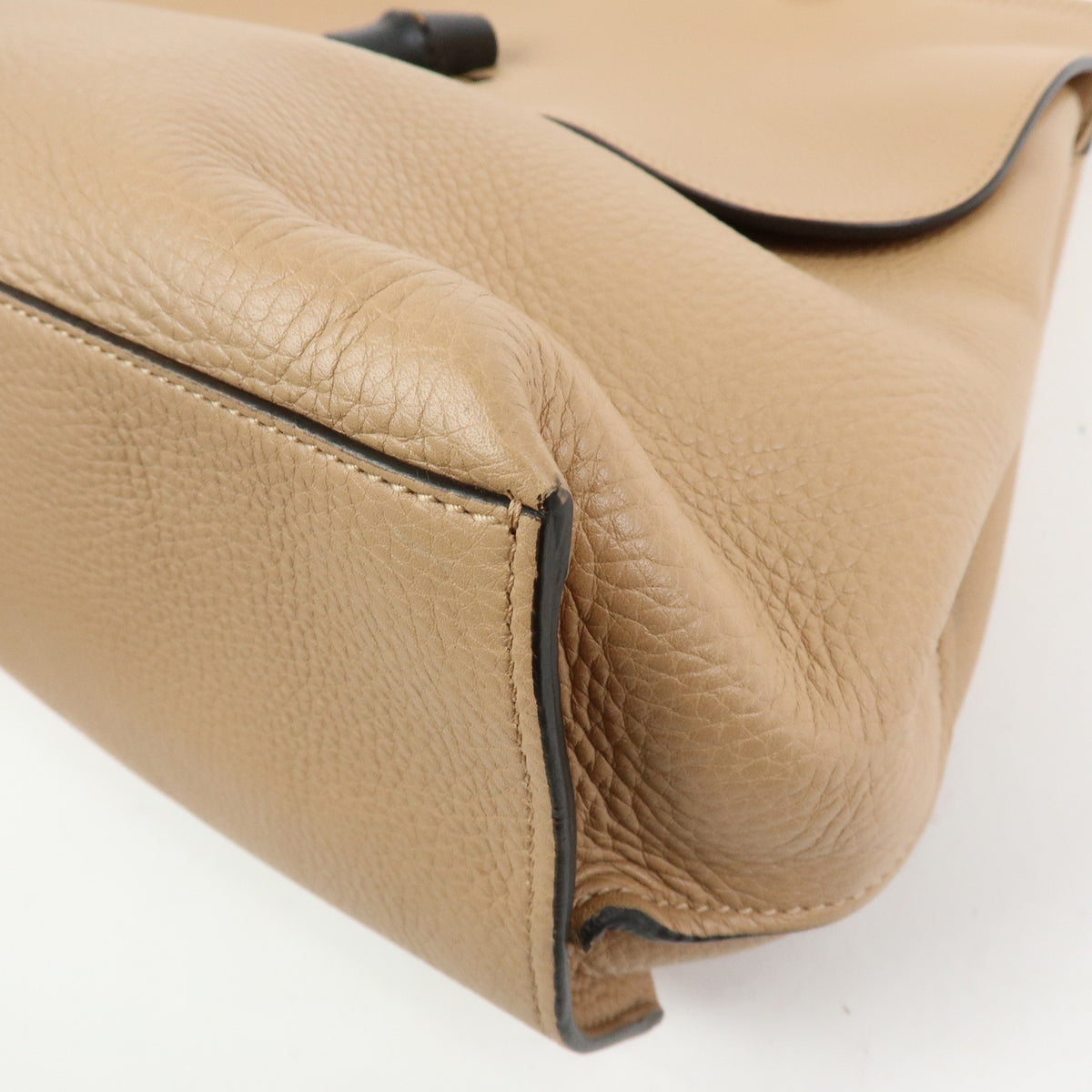 GUCCI Bamboo Daily Leather 2Way Bag Hand Bag Shoulder Bag Pink Beige