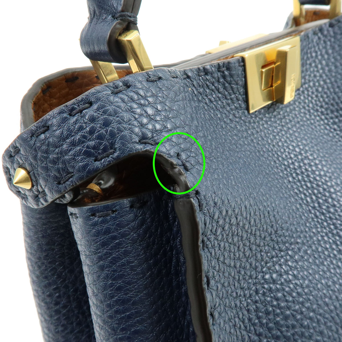 FENDI Peekaboo Selleria Iconic Essentially Leather 2Way Hand Bag 8BN302