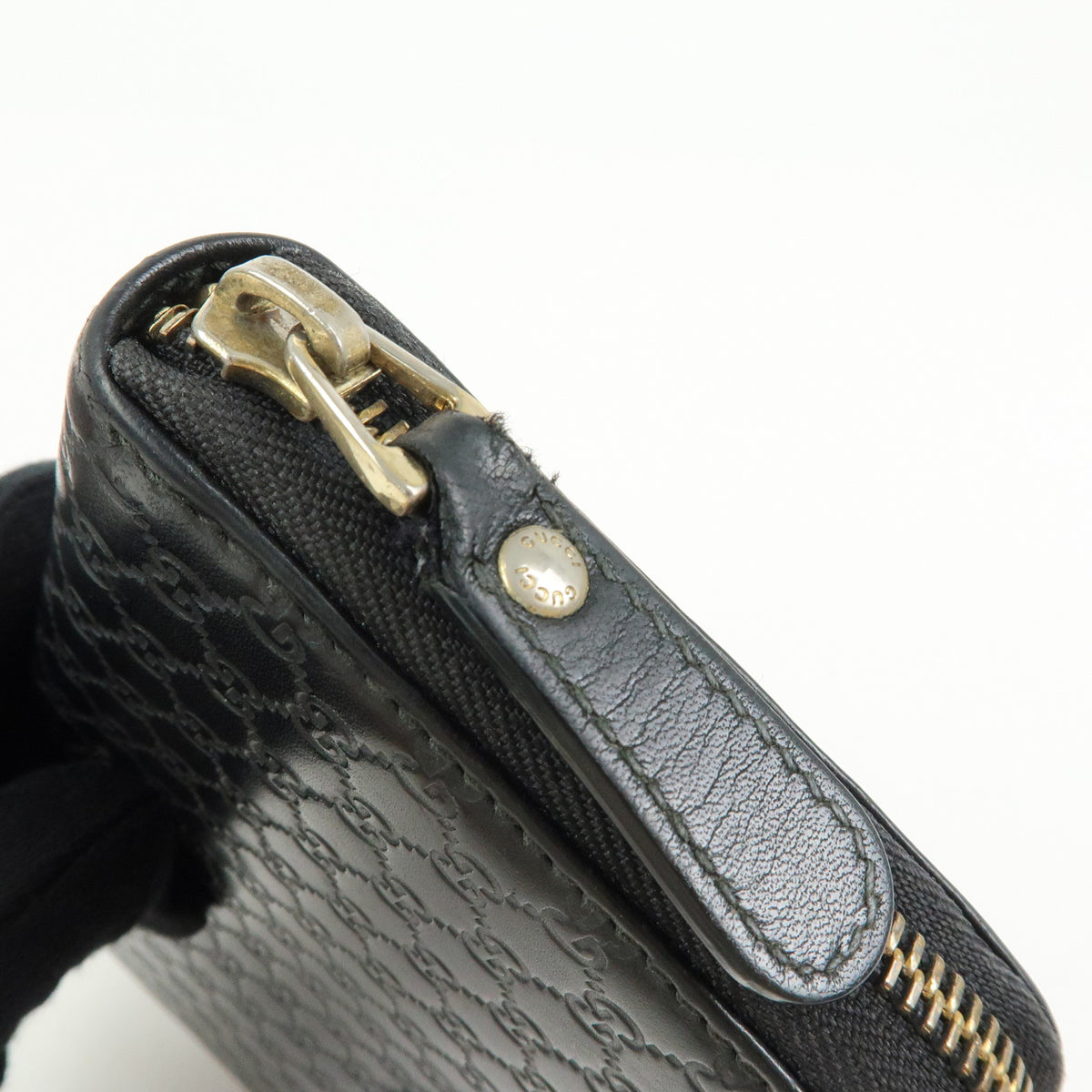 GUCCI Microguccissima Leather Zippy Long Wallet Black 449391