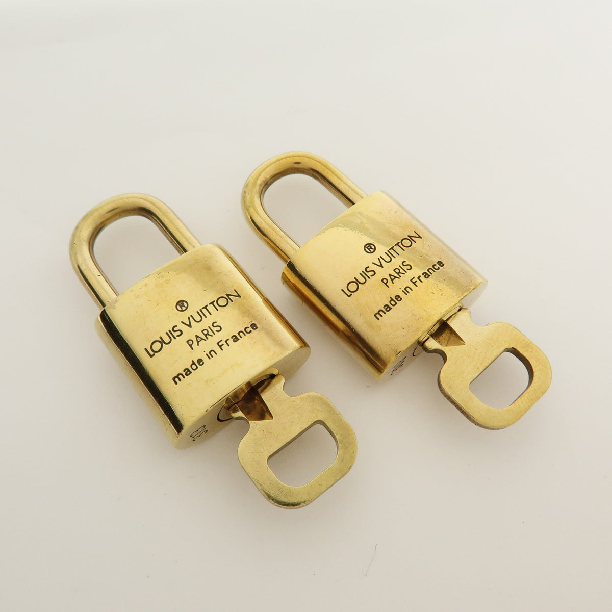 Louis Vuitton Lot of 10 Metal Lock & Key Cadena Key Lock Gold