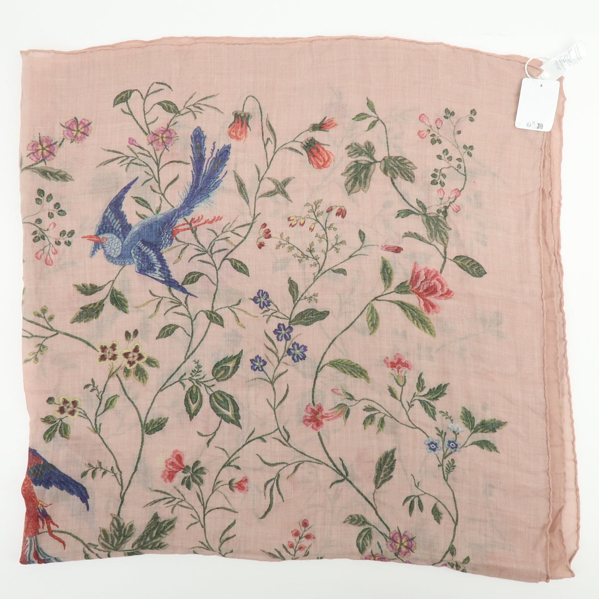 Christian Dior Cashmere 100% Scarf Bird Floral Pink Green Blue Red