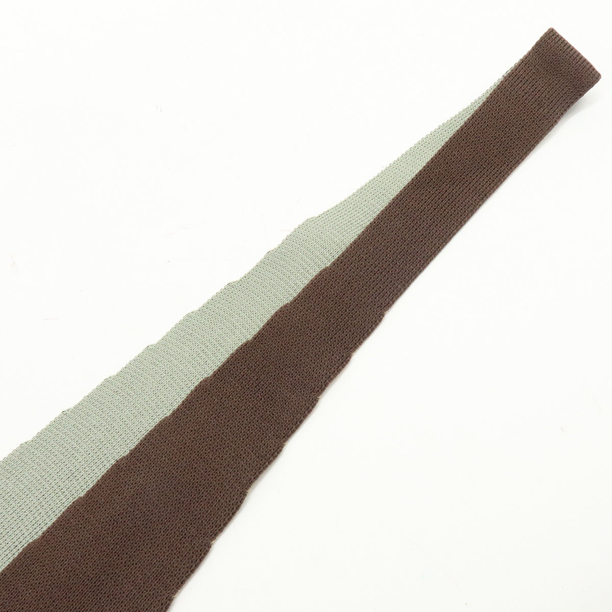 HERMES Silk 100% Knit Tie Brown Beige Green
