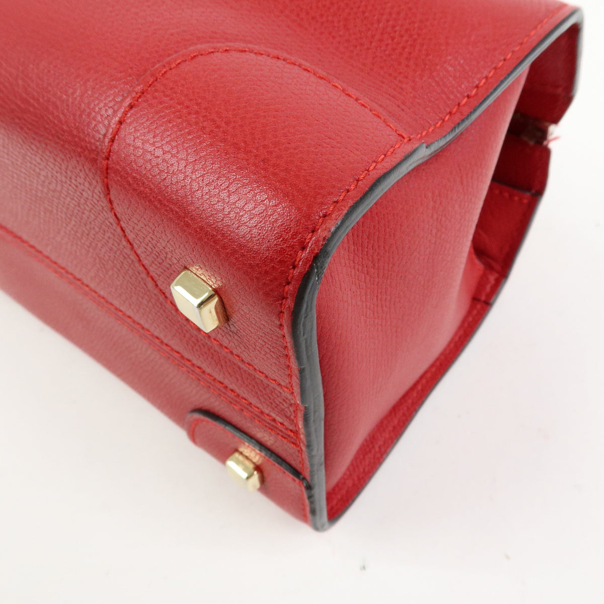 Valextra Babila Leahter Mini Boston Bag Hand Bag Red