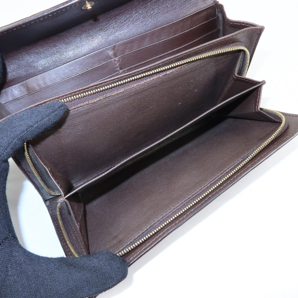 BOTTEGA VENETA Intrecciato Leather Bi-fold Long Wallet Brown 150509