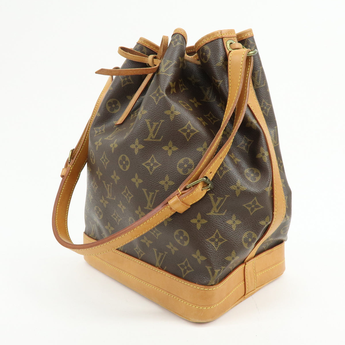 Louis Vuitton Monogram Noe Canvas Leather Shoulder Bag Brown M42224