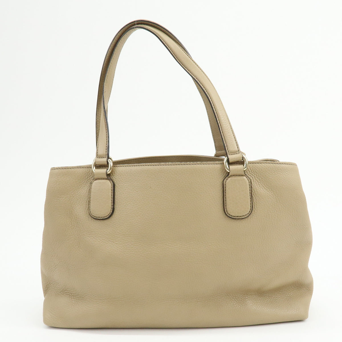 GUCCI SOHO Interlocking G Leather Shoulder Bag Hand Bag Beige 308363