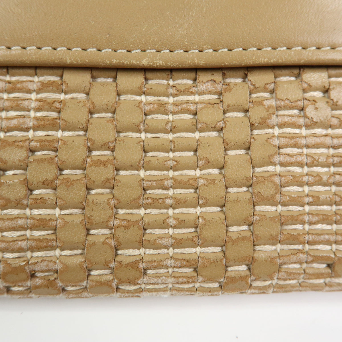 FENDI Logo Leather Bi-fold Compact Wallet Brown Gold 8M0188