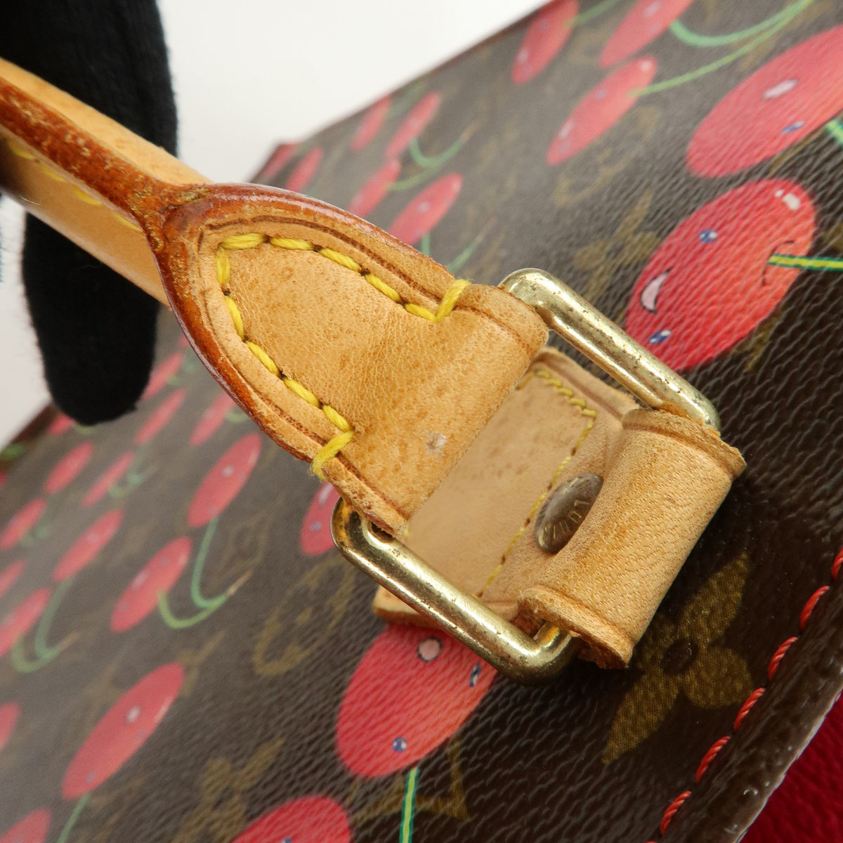 Louis Vuitton Monogram Cherry Sac Plat Tote Bag Brown Cherry M95010