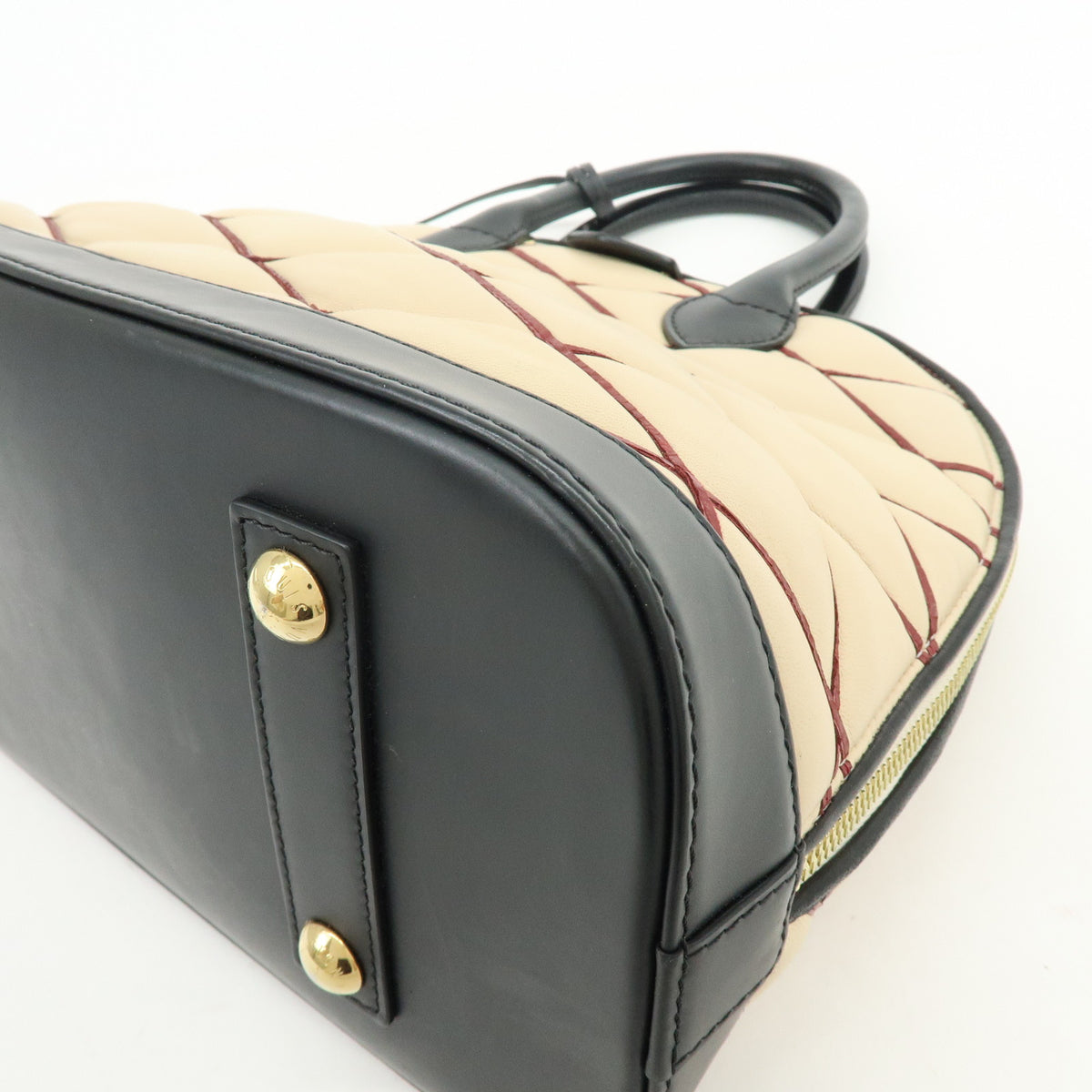 Louis Vuitton Malletage Alma PM 2Way Hand Shoulder Bag Natural M50001