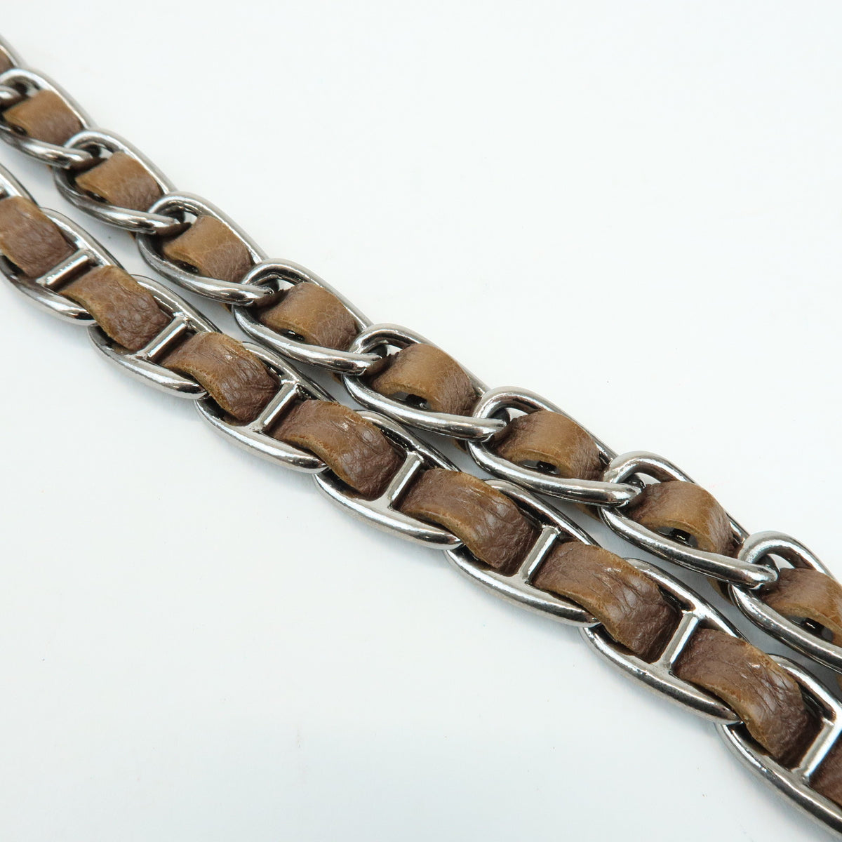 PRADA Front Flap Leather Chain Shoulder Bag Hand Bag Brown B4659C