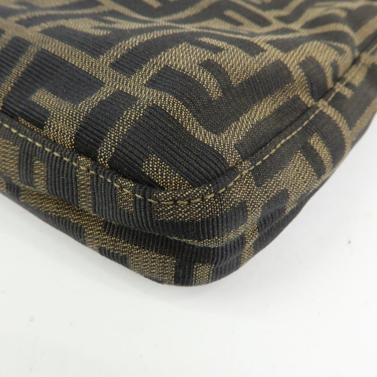FENDI Zucca Canvas Leather Shoulder Bag Hand Bag Brown 26569