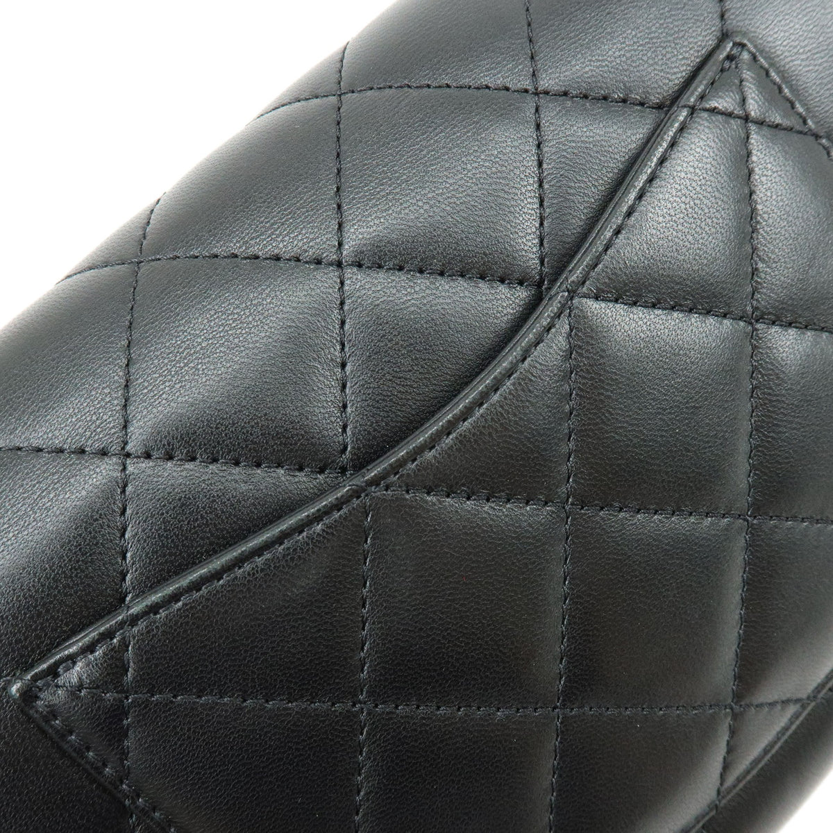 CHANEL Mini Matelasse Lamb Skin Shoulder Bag Hand Bag Black AS2978