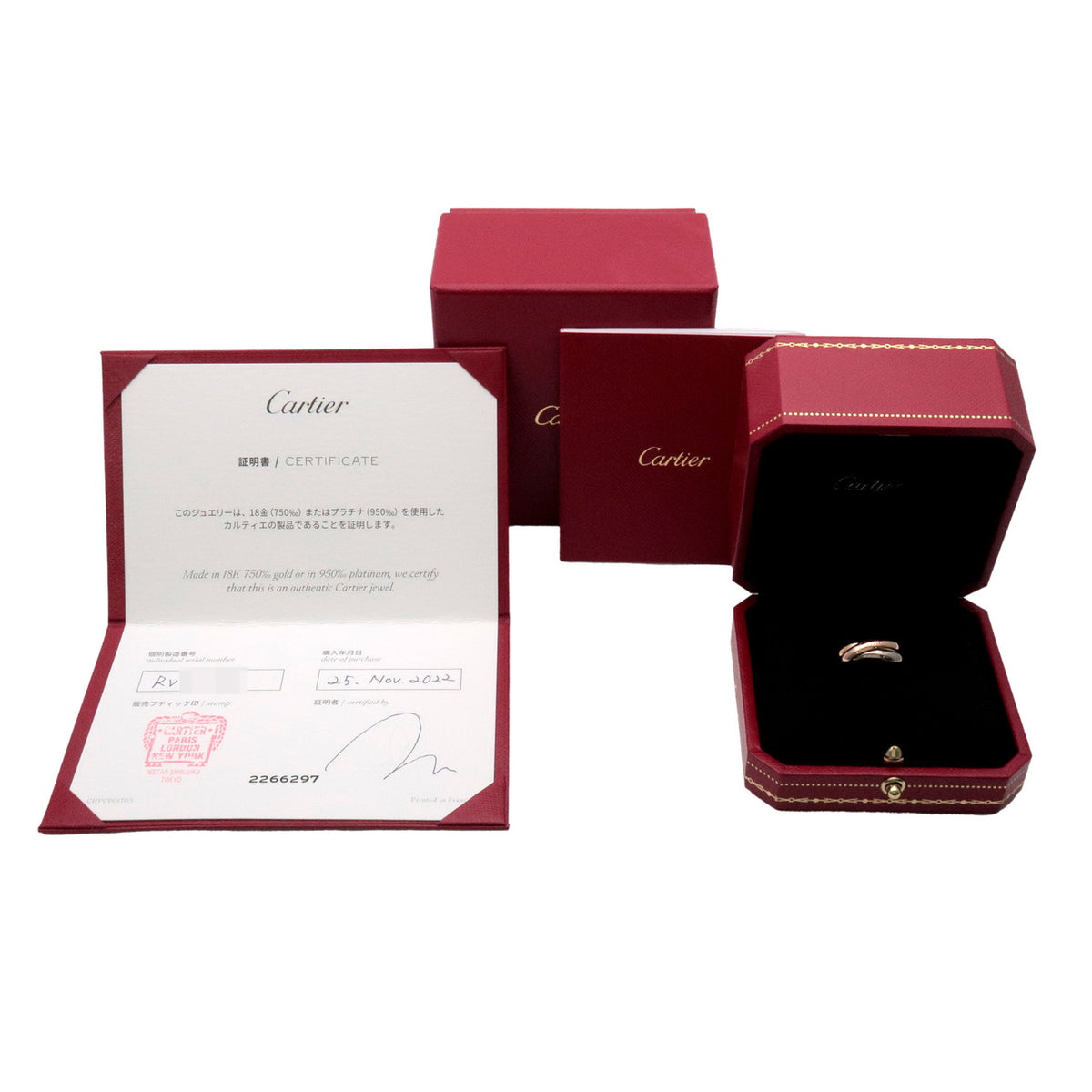 Cartier Trinity Ring MM K18 750YG/WG/PG #47 US4 EU47 HK8.5