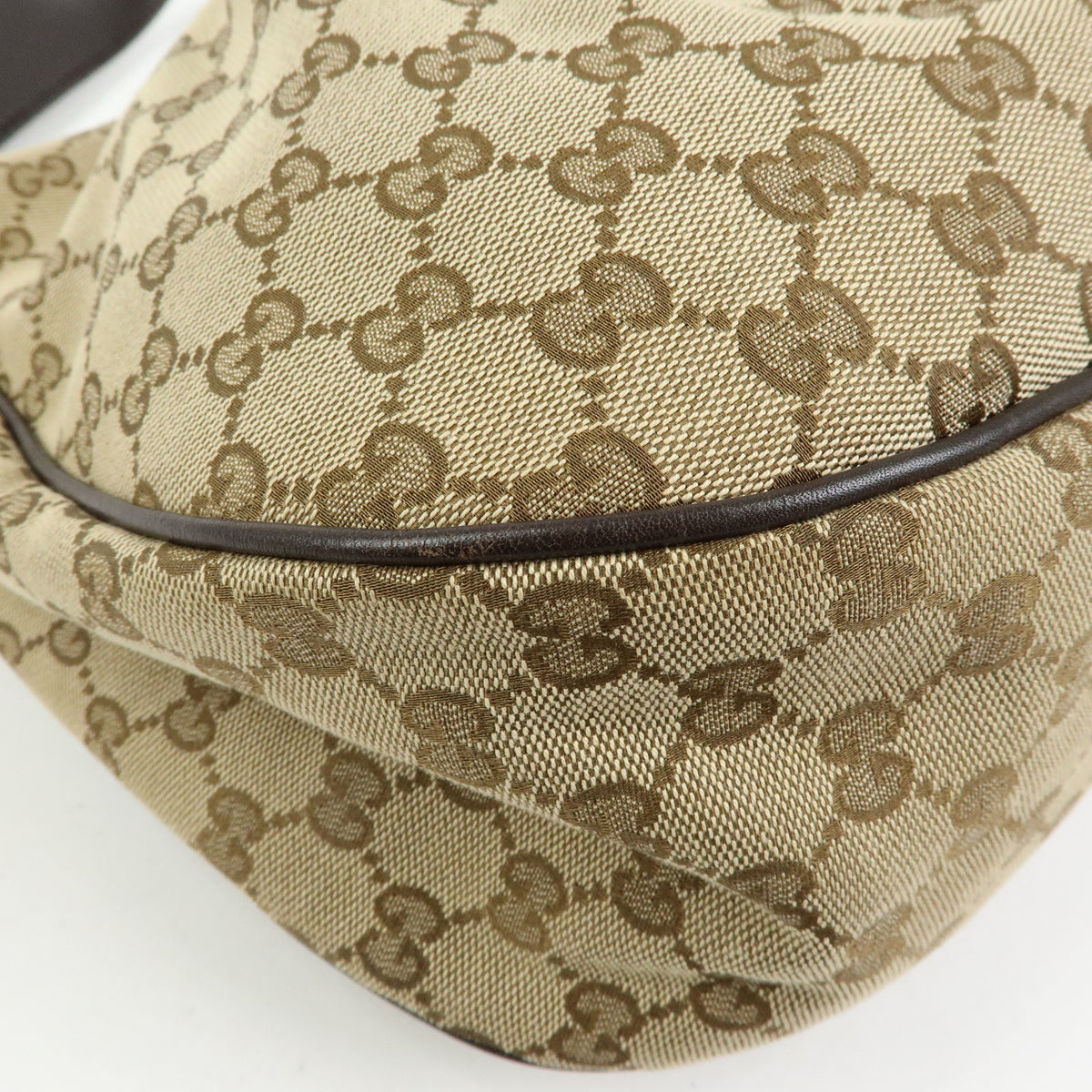 GUCCI Sukey Interlocking G GG Canvas Shoulder Bag Beige Brown 232955