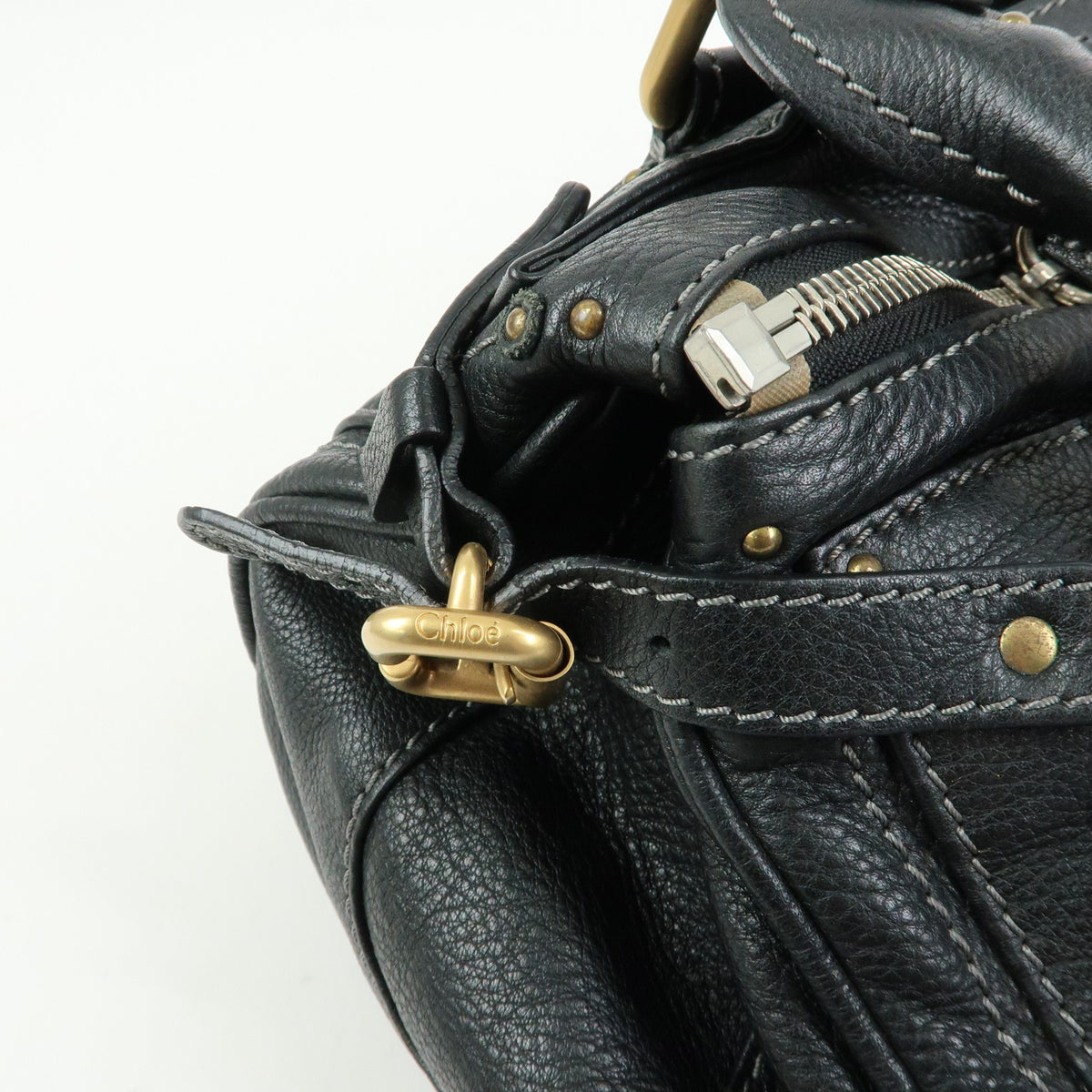 Chloe Paddington Leather Shoulder Bag Hand Bag Black