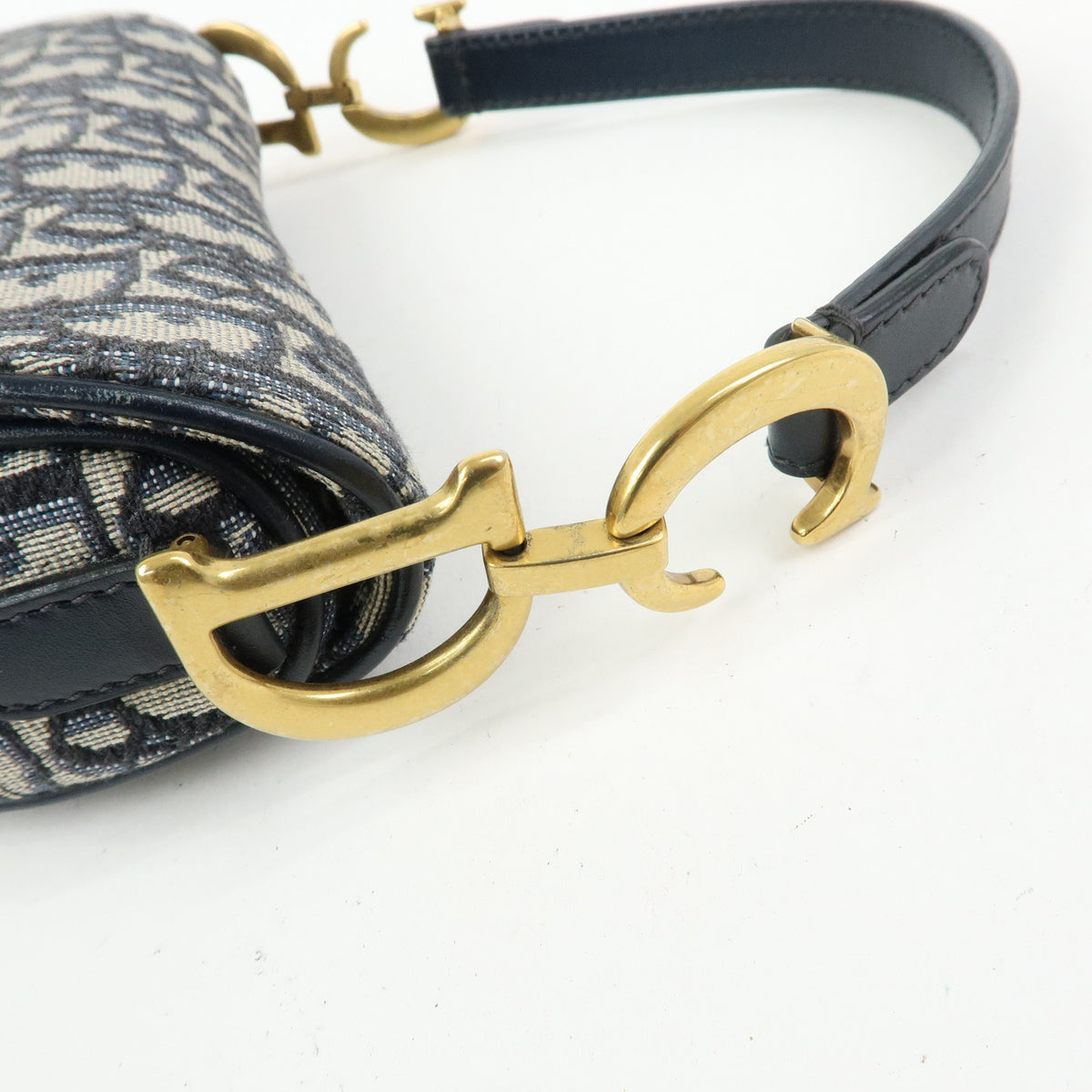 Christian Dior Trotter Saddle Jacquard Canvas Leather 2Way Bag Hand Bag