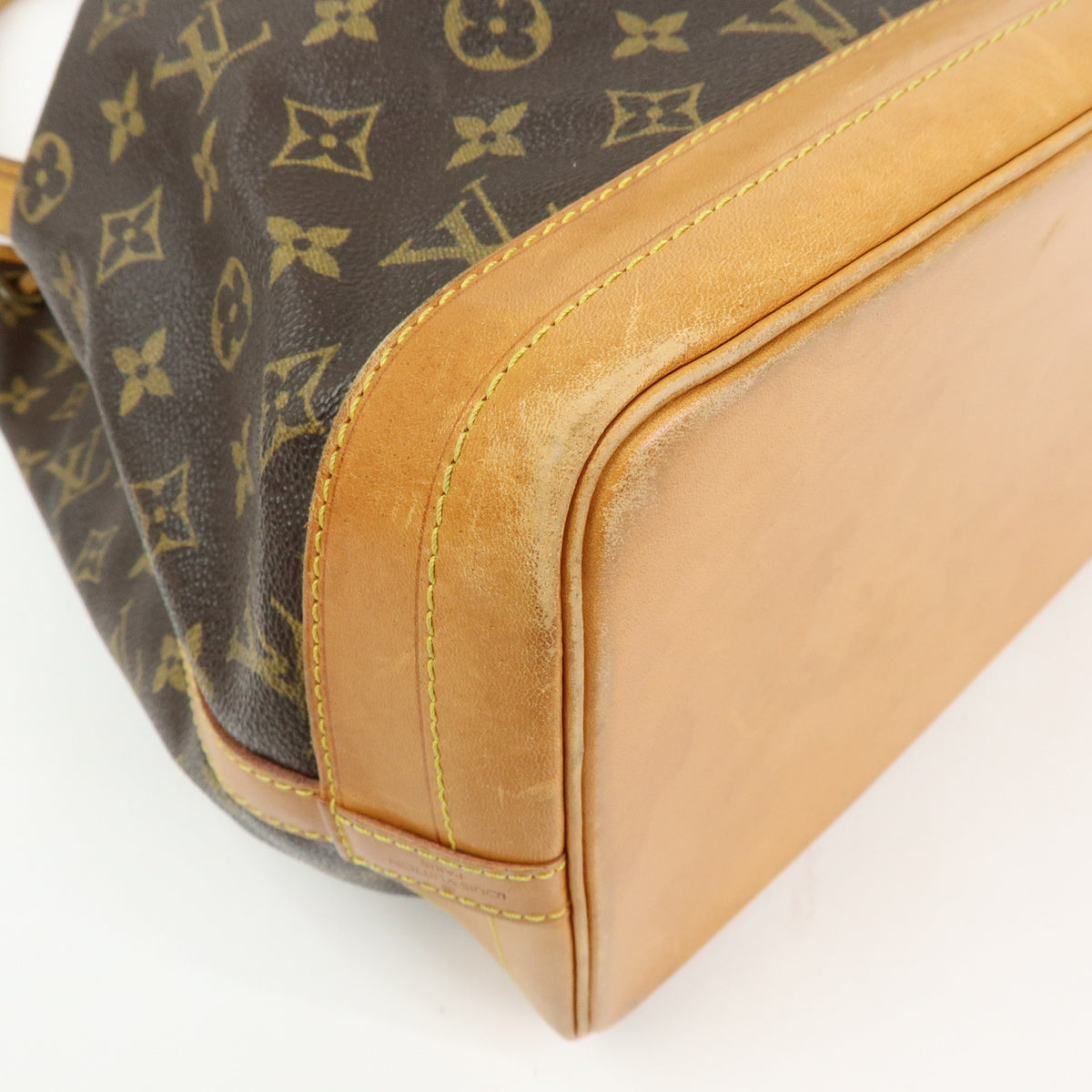 Louis Vuitton Monogram Noe Canvas Leather Shoulder Bag Brown M42224