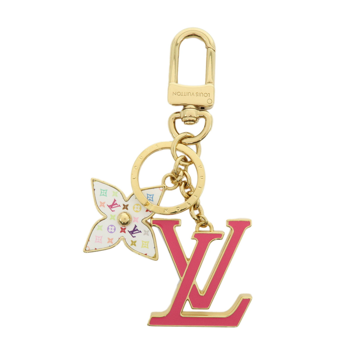 Louis Vuitton Monogram Multicolor Iconic Key Chain Fuchsia M02466