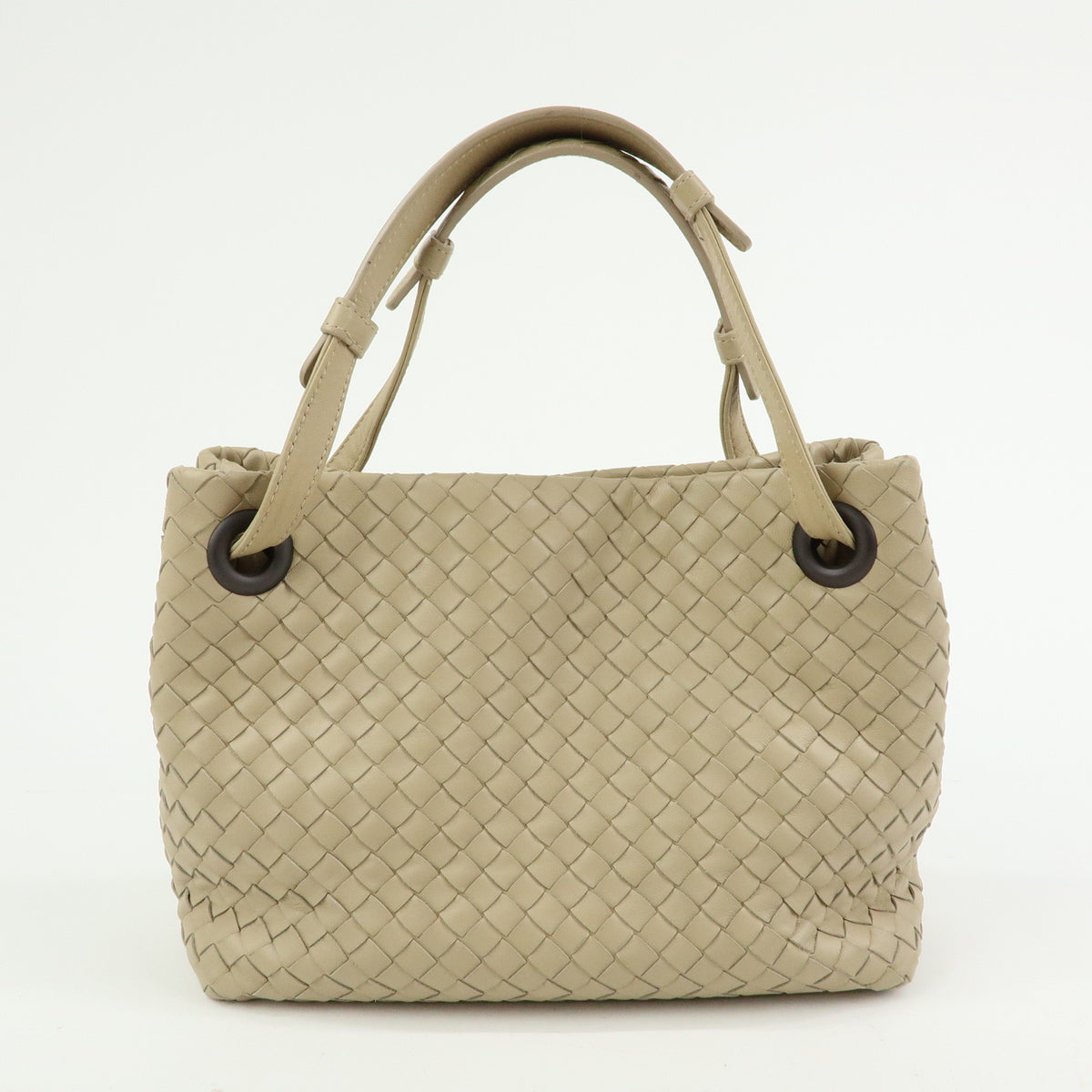 BOTTEGA VENETA Intrecciato Garda Leather Tote Bag Hand Bag Beige