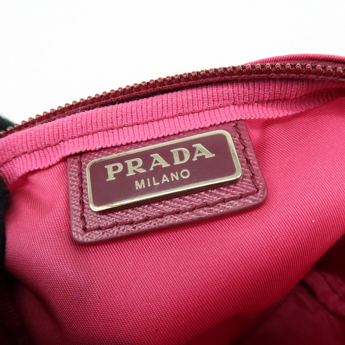 PRADA Triangle Logo Lot of 2 Nylon Pouch Cosmetic Case Purple Pink