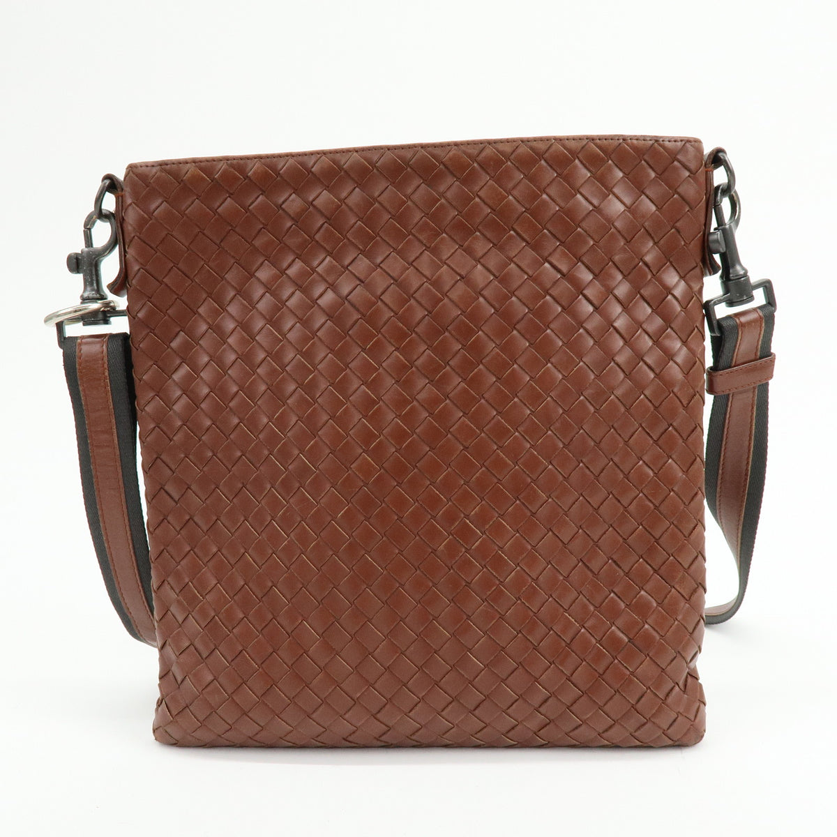 BOTTEGA VENETA Intrecciato Leather Shoulder Bag Crossbody Bag Brown
