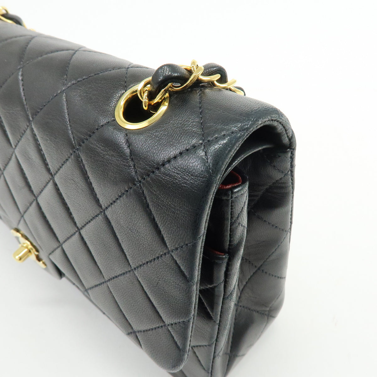 CHANEL Matelasse 25 Double Flap Chain Shoulder Bag Black A01112