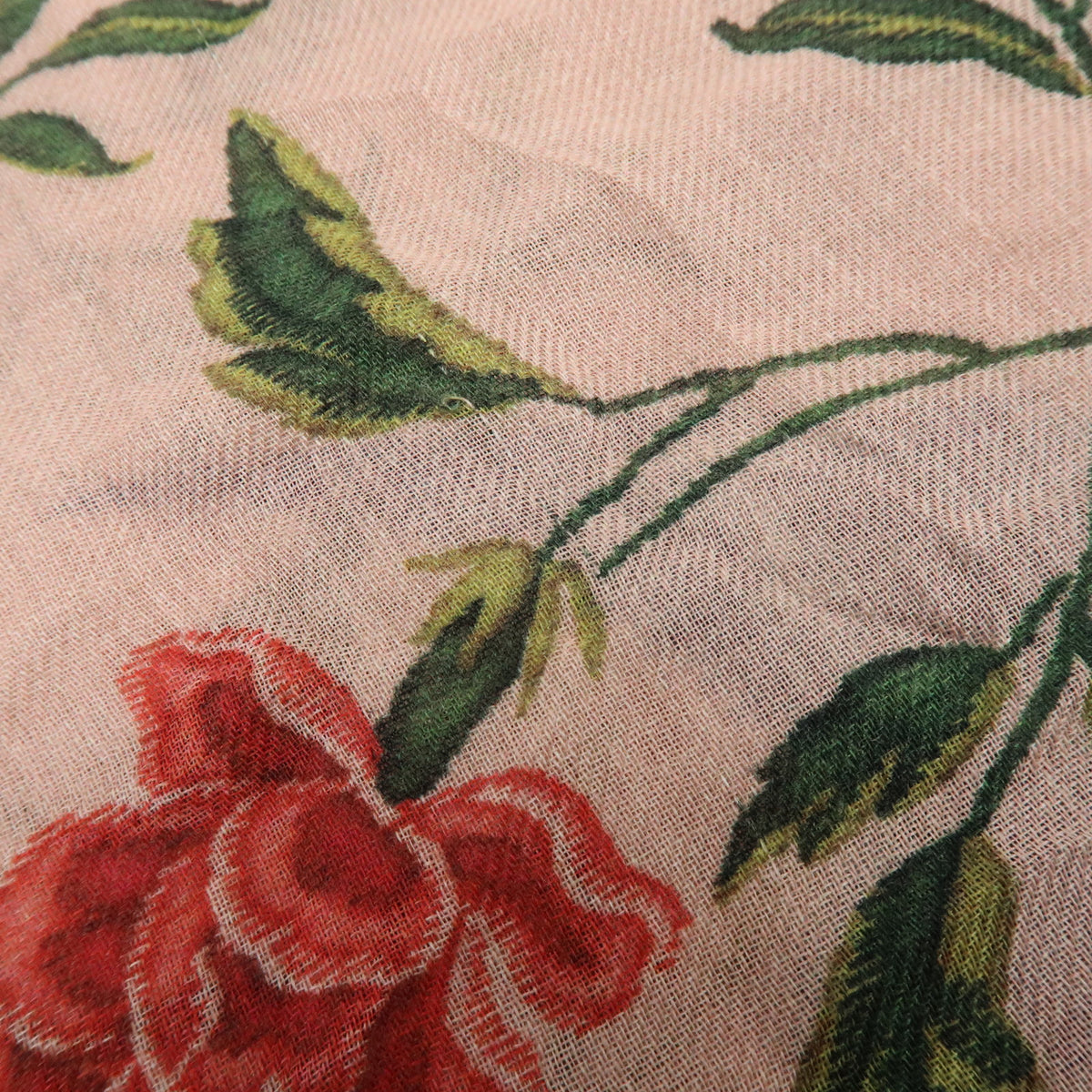 Christian Dior Cashmere 100% Scarf Bird Floral Pink Green Blue Red