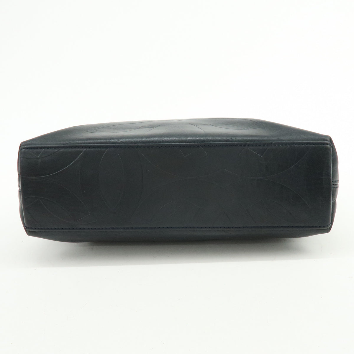 CHANEL COCO Mark Calf Leather Tote Bag Hand Bag Black