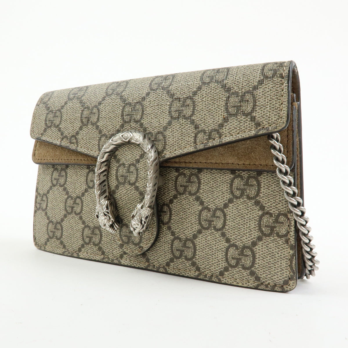 GUCCI Dionysus Super Mini Bag Leather Chain Shoulder Bag Beige 476432