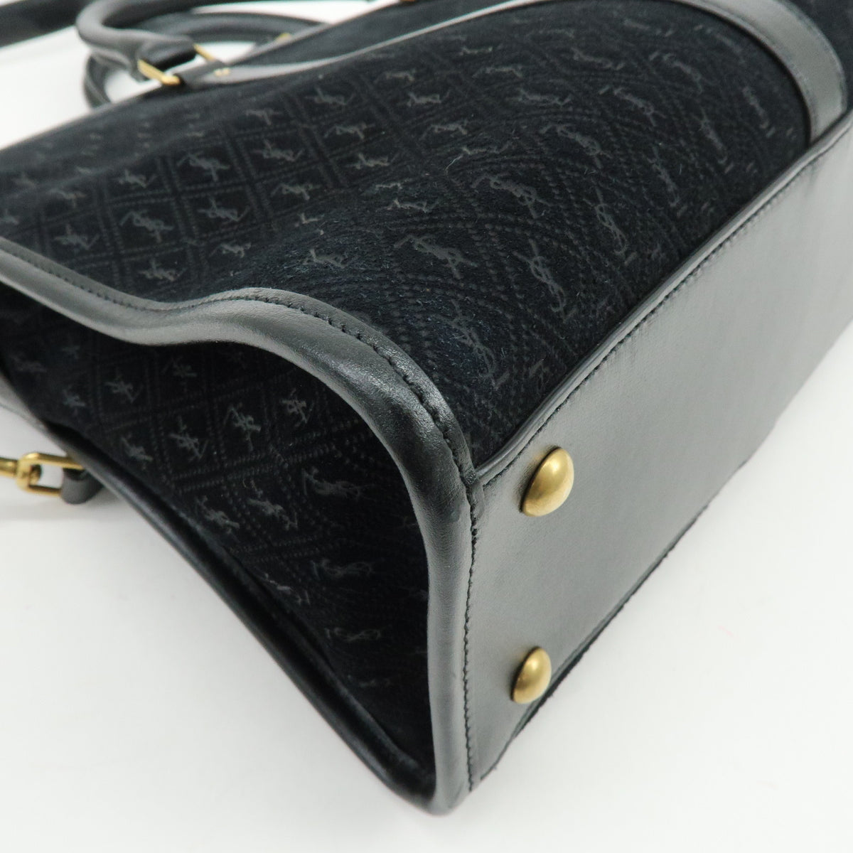SAINT LAURENT PARIS LE MONOGRAMME Suede Leather 2Way Bag Black 578336