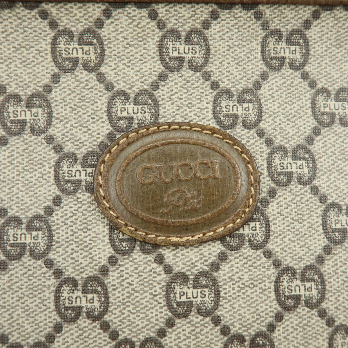 GUCCI Lot of 2 GG Plus Leather Clutch Bag Pouch Brown 39677-3/40272-8
