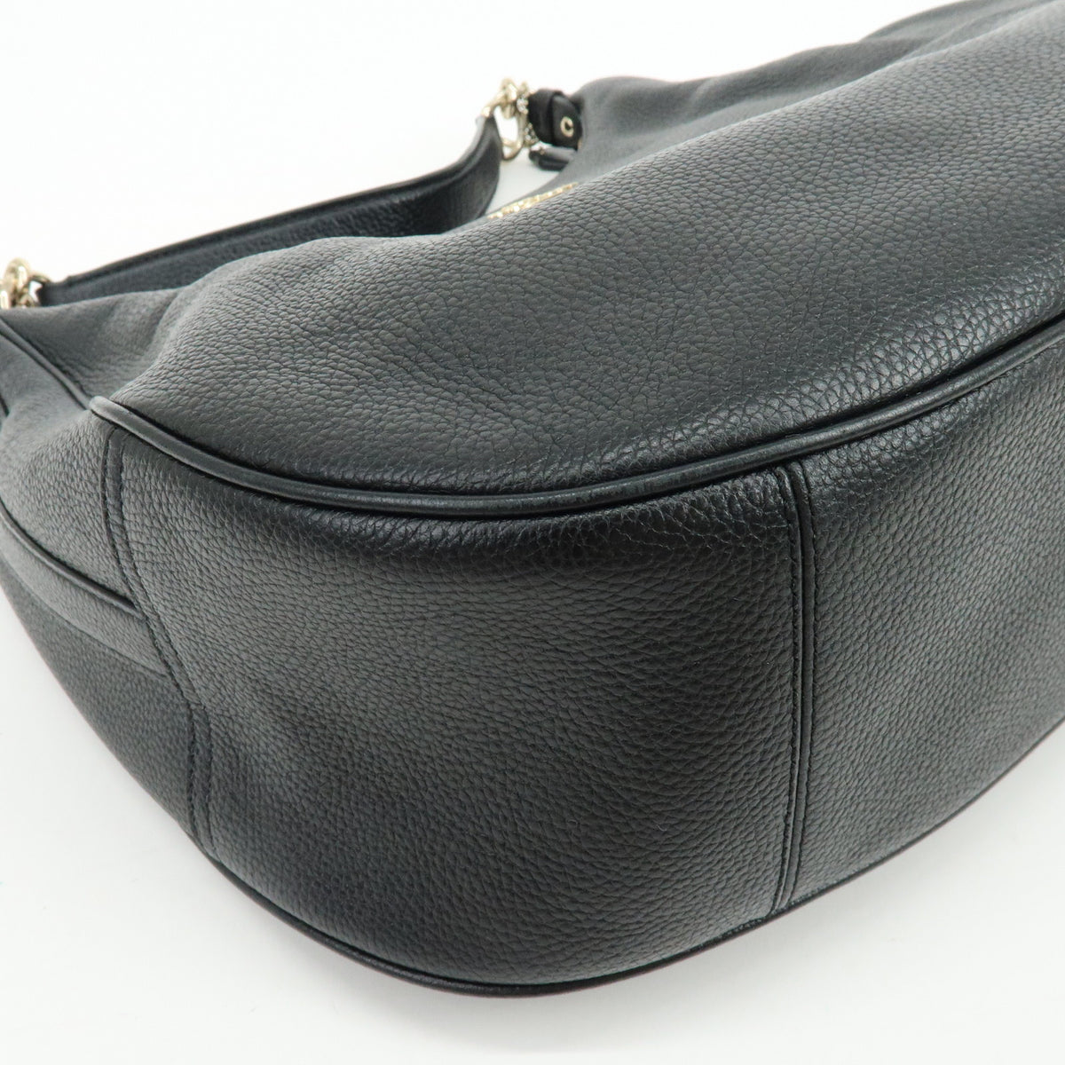 COACH Logo Leather 2Way Shoulder Bag Hand Bag Black