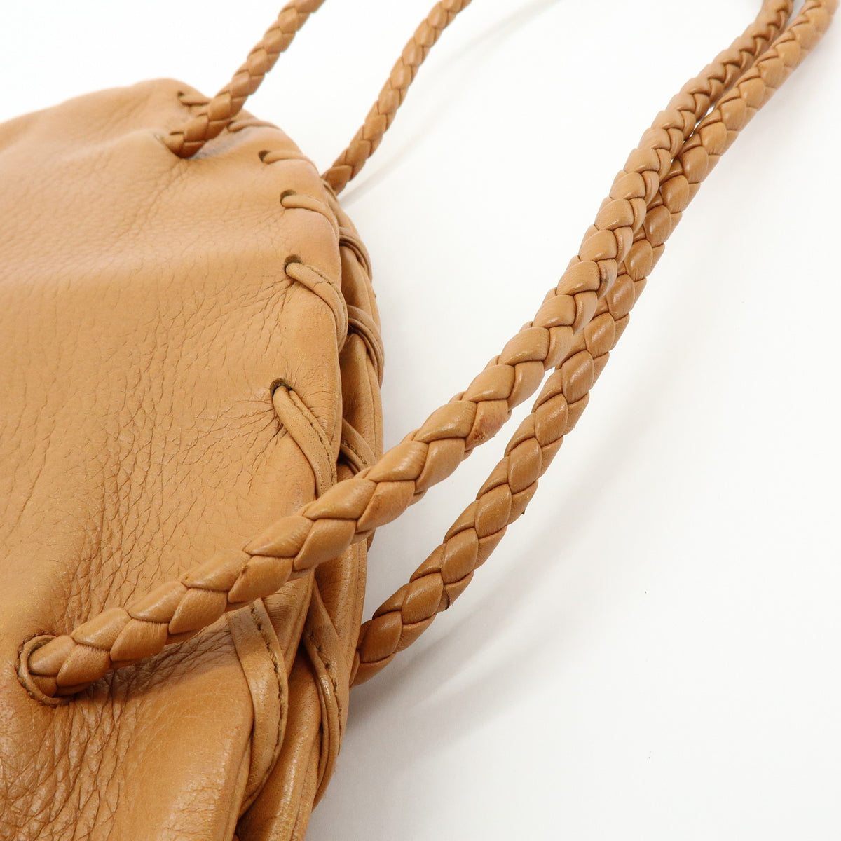 BOTTEGA VENETA Intrecciato Leather Shoulder Bag Hand Bag Brown