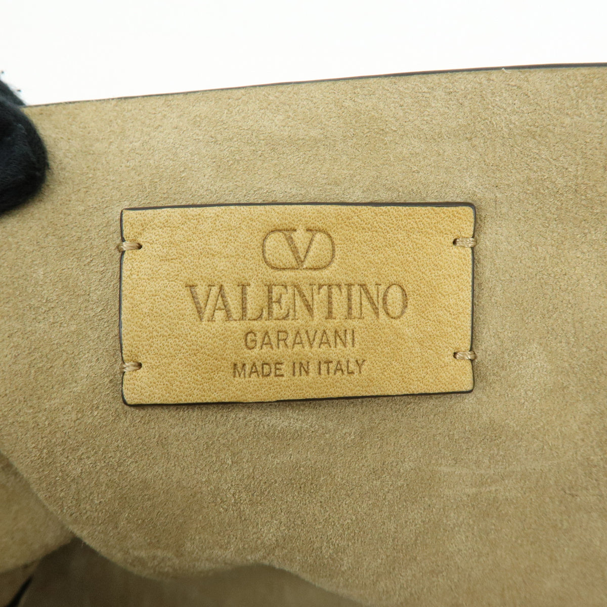 VALENTINO Suede Nellcote Tote Bag Shoulder Bag Beige Silver