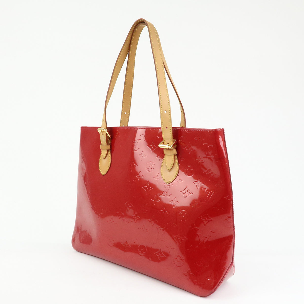 Louis Vutton Monogram Vernis Brentwood Tote Bag Pomme D'amour M91989
